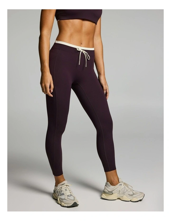 Tie Front Tipped Pocket Ankle Grazer Tights Boysenberry image 3