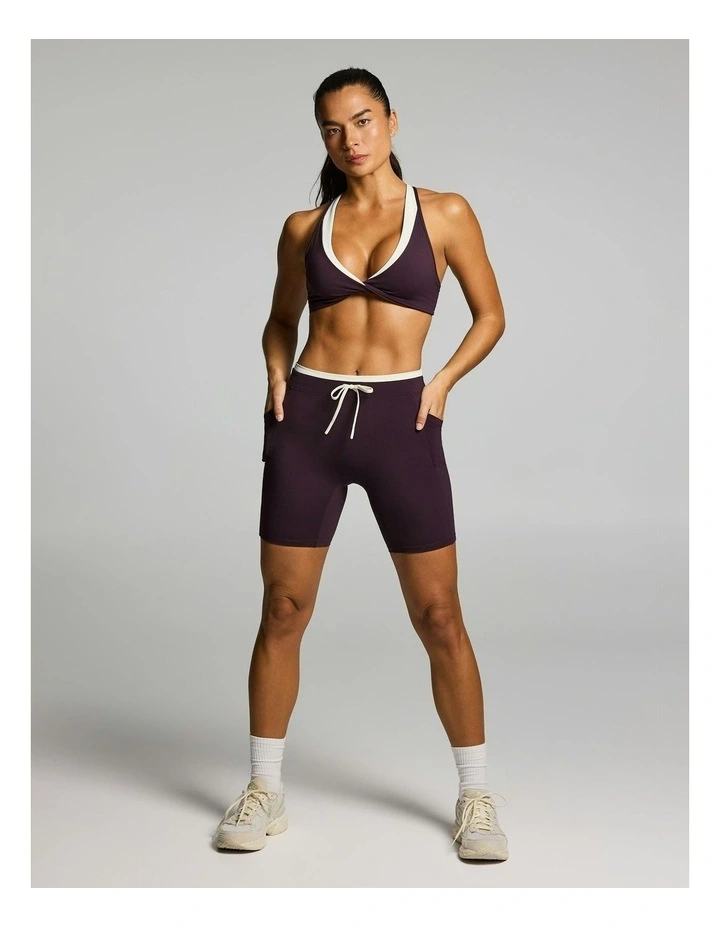 Tie Front Tipped Pocket Quad Tights Boysenberry image 5