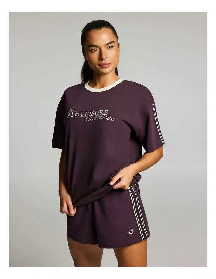 Taped Sleeve Tee Boysenberry image 3
