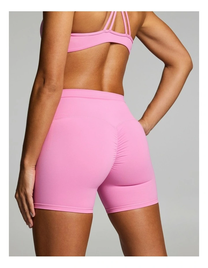 Sculpt Scrunch Bum Mid Thigh Bike Shorts Cotton Candy image 2