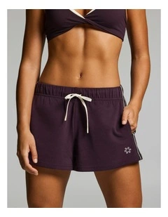 Taped Side Textured Shorts Boysenberry