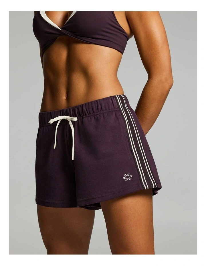 Taped Side Textured Shorts Boysenberry image 3