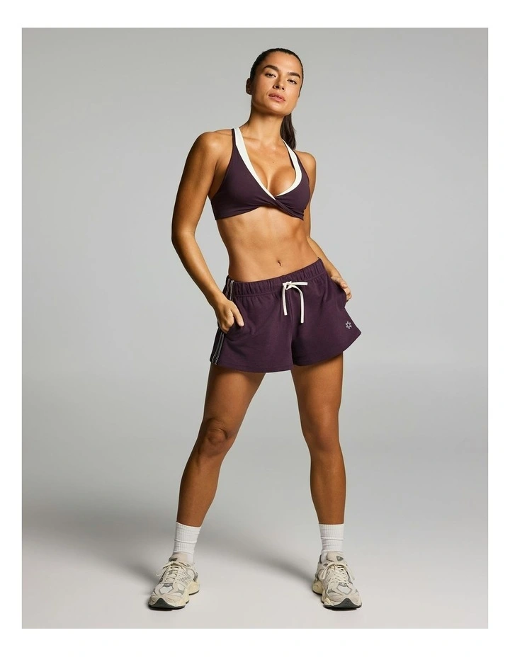 Taped Side Textured Shorts Boysenberry image 4