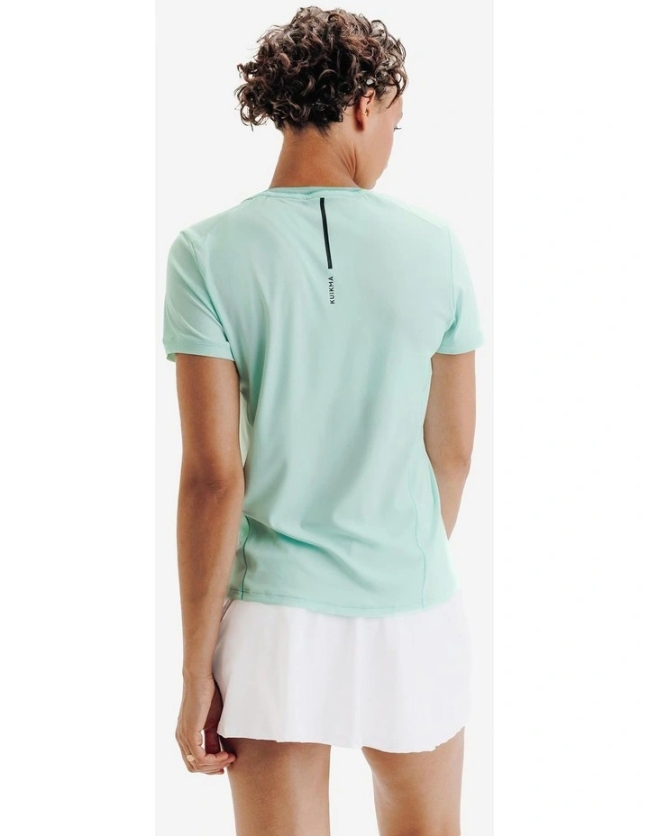Decathlon - Women's Tennis Breathable V-Neck T-Shirt Dry - Green image 2