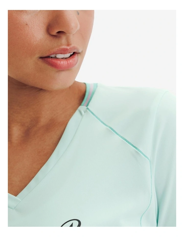 Decathlon - Women's Tennis Breathable V-Neck T-Shirt Dry - Green image 7