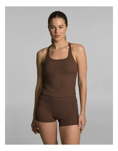 Luxe Rib Support Tank Pecan