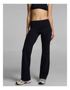 Roll Down Flared Tights Black