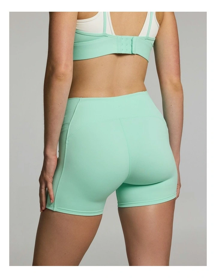 No Front Seam Pocket Mid Thigh Bike Shorts Mint image 2