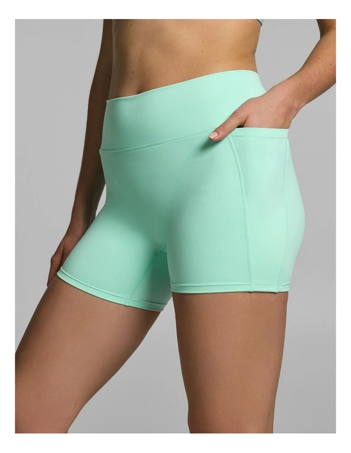 No Front Seam Pocket Mid Thigh Bike Shorts Mint image 4