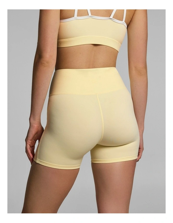 Cross Front Mid Thigh Bike Shorts Lemon Slice image 2