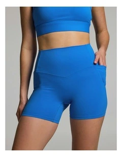 No Front Seam Pocket Mid Thigh Bike Shorts Capri