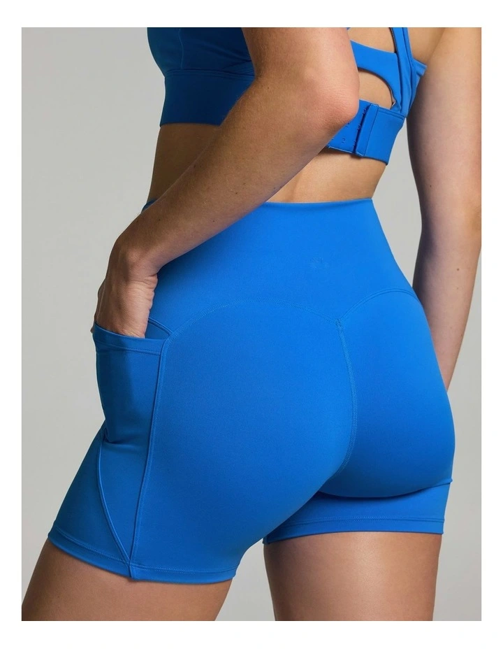 No Front Seam Pocket Mid Thigh Bike Shorts Capri image 4