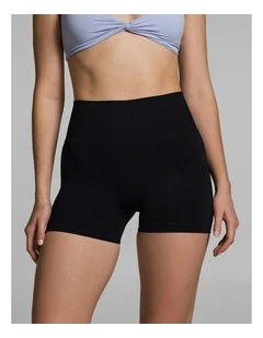 Seamless Scrunch Bum Booty Shorts Black