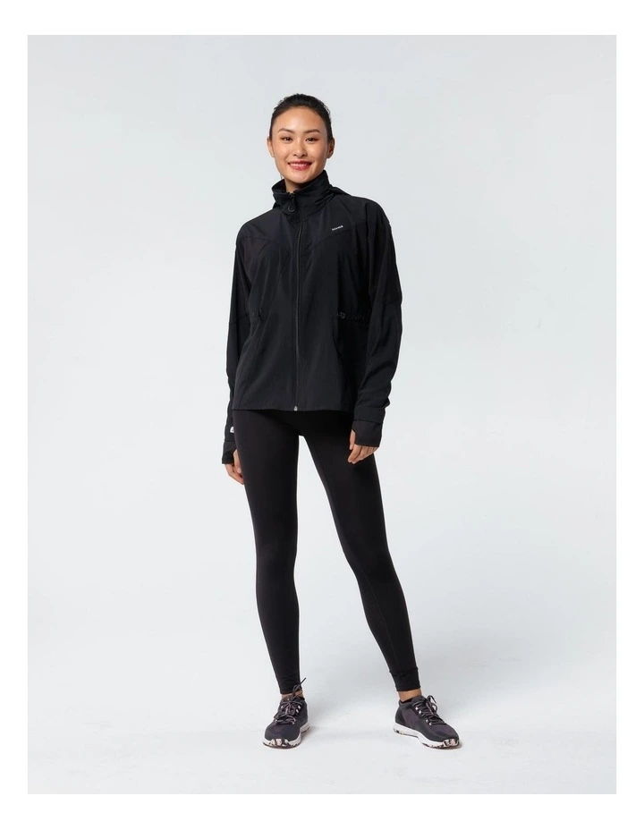 Loose Hooded Fitness Jacket in Black image 2