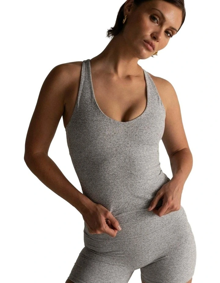 HyperLuxe Contour Tank- Grey Marle image 2