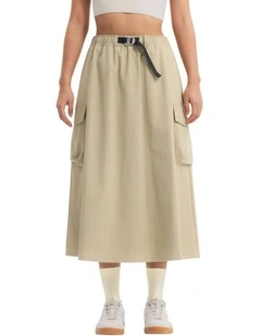 Sportswear Cargo Woven Skirt in Dune Beige