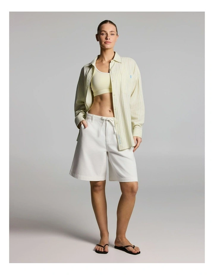 Relaxed Denim Pocket Jort Shorts in Ecru image 5