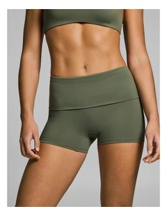 Roll Down Longline Booty Shorts Moss