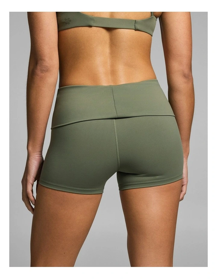 Roll Down Longline Booty Shorts Moss image 2