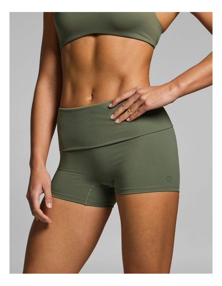 Roll Down Longline Booty Shorts Moss image 3