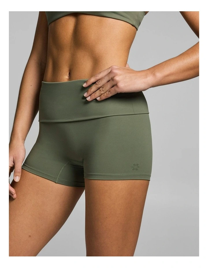 Roll Down Longline Booty Shorts Moss image 4