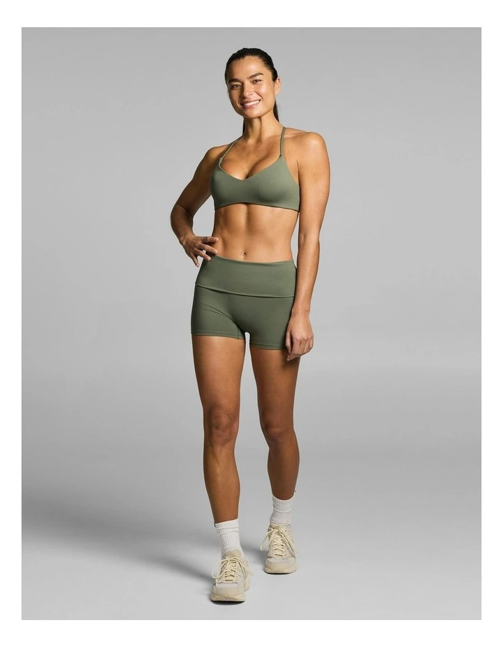 Roll Down Longline Booty Shorts Moss image 5