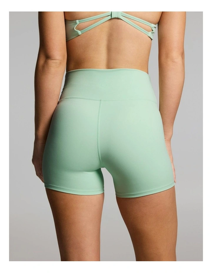 Ruched Waist High Rise Mid Thigh Bike Shorts Apple image 2