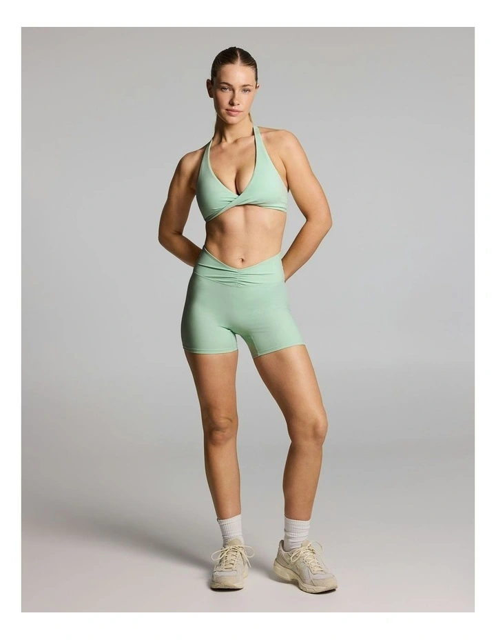 Ruched Waist High Rise Mid Thigh Bike Shorts Apple image 5