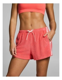 Terry Mid Rise Pocket Shorts Papaya