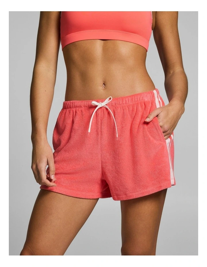 Terry Mid Rise Pocket Shorts Papaya image 1