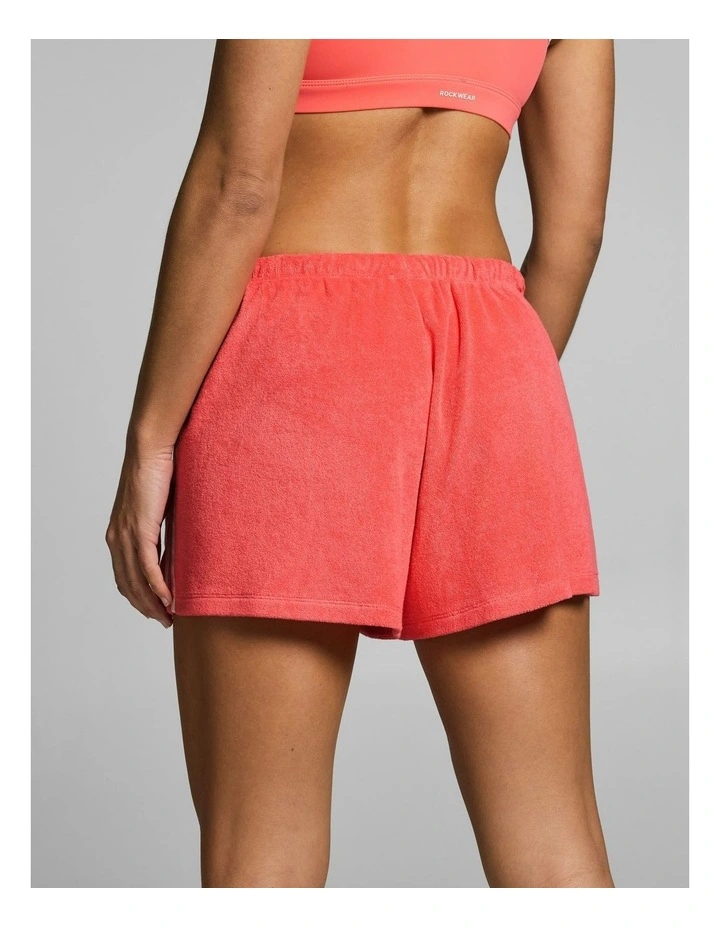 Terry Mid Rise Pocket Shorts Papaya image 2