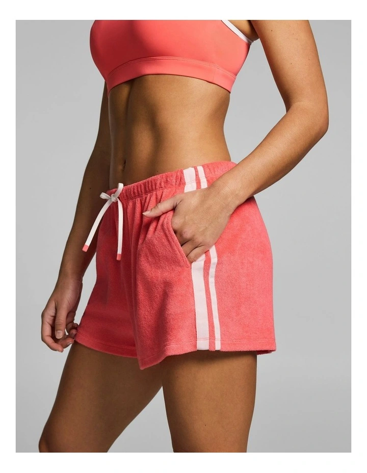 Terry Mid Rise Pocket Shorts Papaya image 3