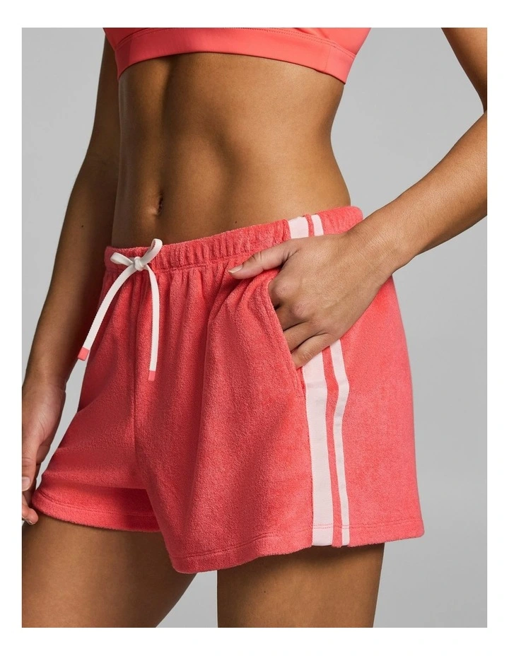 Terry Mid Rise Pocket Shorts Papaya image 4