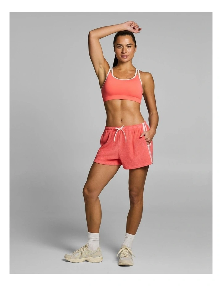 Terry Mid Rise Pocket Shorts Papaya image 5
