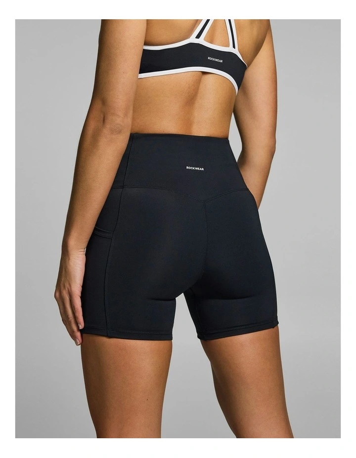 Gym & Swim Mid Thigh Bike Shorts Matt Black image 2