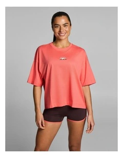 Oversize Boxy Cotton Tee Papaya