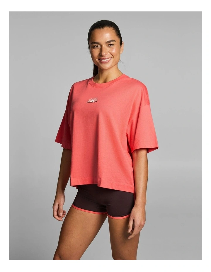 Oversize Boxy Cotton Tee Papaya image 3