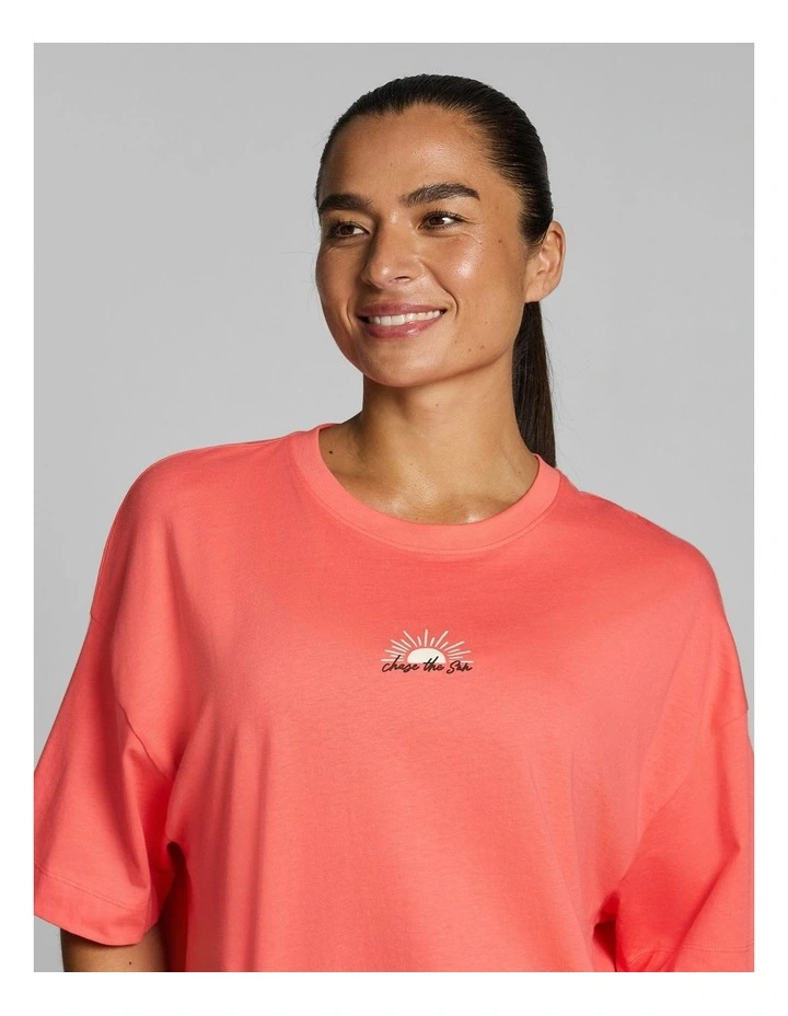 Oversize Boxy Cotton Tee Papaya image 4