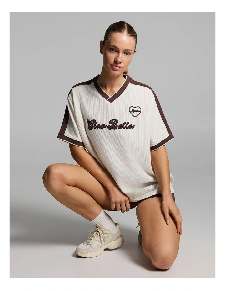 Oversize Cotton Tee Ecru image 5
