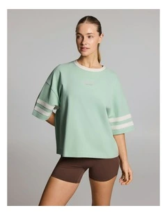 Oversize Boxy Cotton Tee Apple