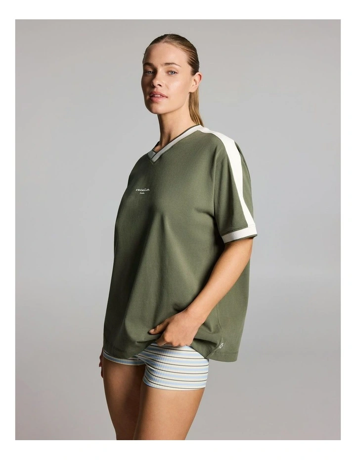 Oversize Cotton Tee Moss image 3
