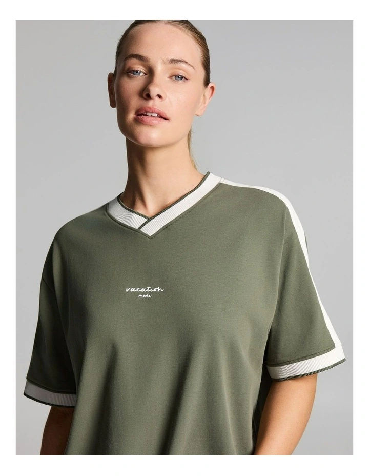 Oversize Cotton Tee Moss image 4
