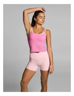 Double Up Medium Support Hip Length Singlet Cotton Candy
