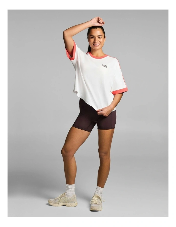 Colour Block Oversize Boxy Cotton Tee White image 5