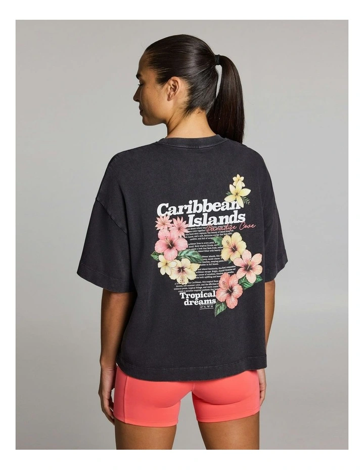 Oversize Boxy Cotton Tee Black Acid image 1