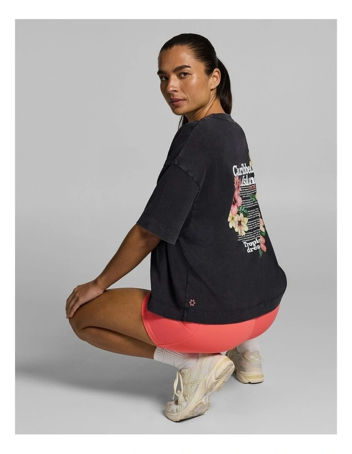 Oversize Boxy Cotton Tee Black Acid image 5