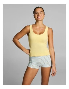 Rib Shelf Bra Low Support Singlet Buttercup