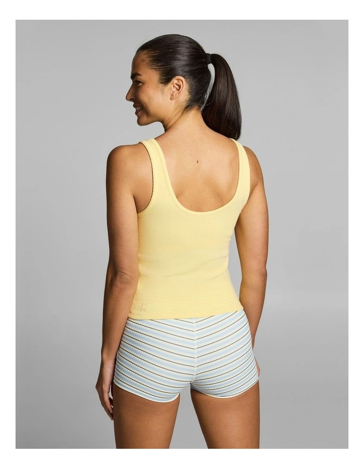 Rib Shelf Bra Low Support Singlet Buttercup image 2