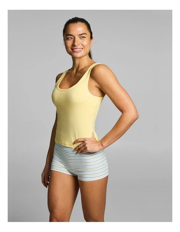Rib Shelf Bra Low Support Singlet Buttercup image 3