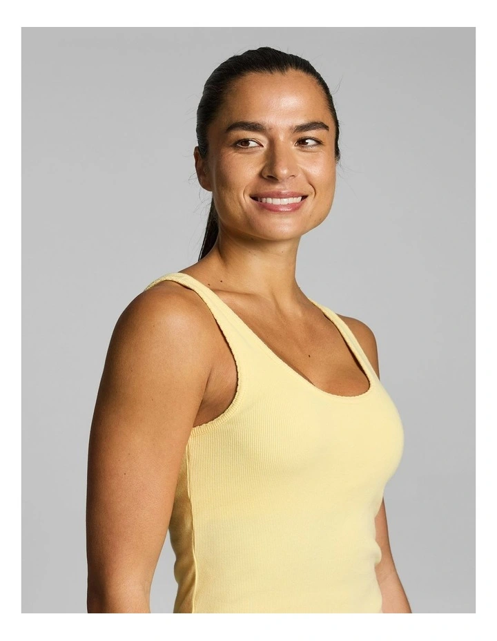 Rib Shelf Bra Low Support Singlet Buttercup image 4